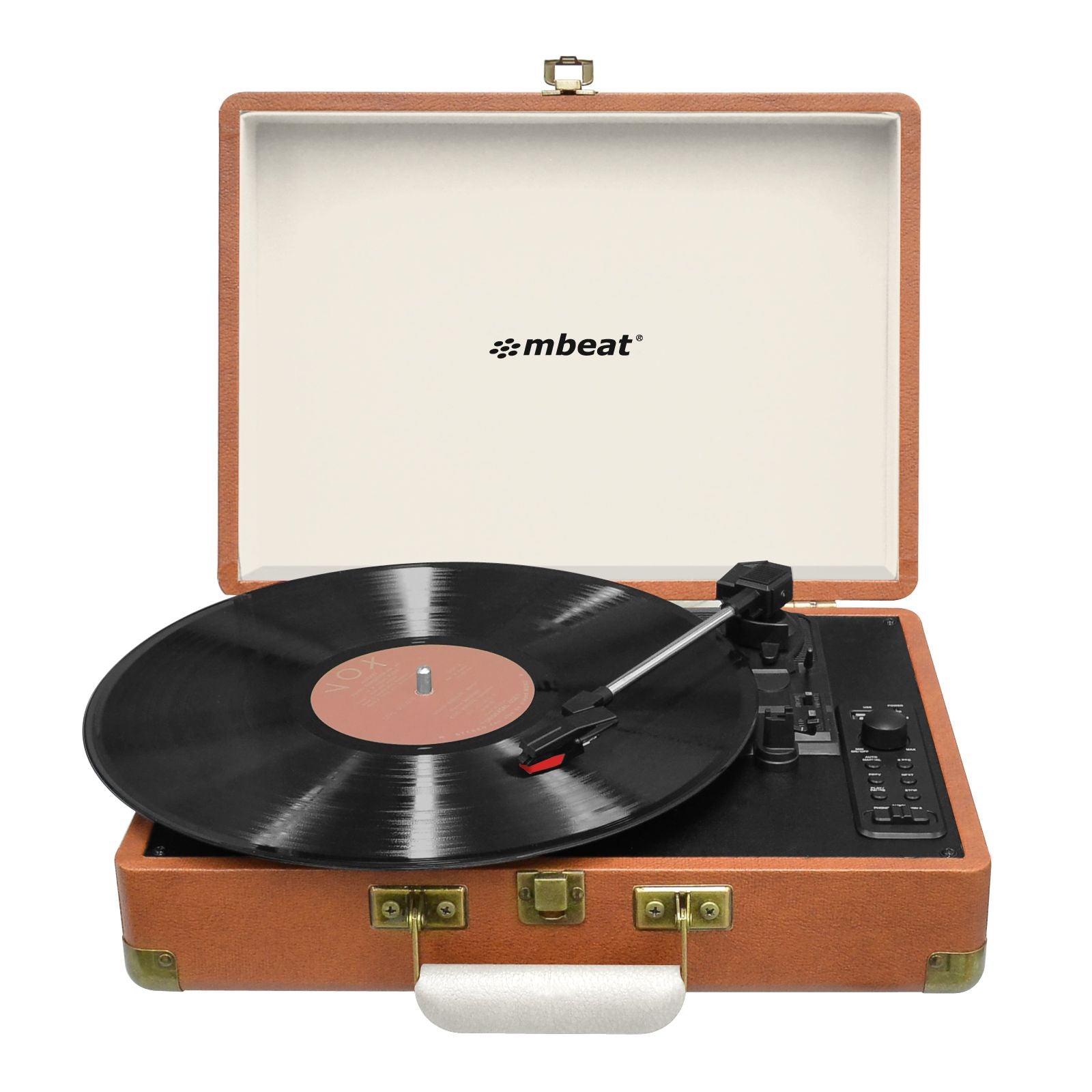 Retro Bluetooth Turntable w/ USB Recording, Built-in Speakers