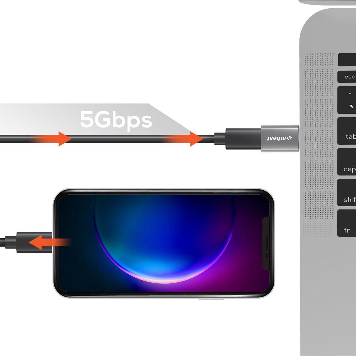 mbeat Elite USB 3.0 Male to USB-C Female Adapter - Space Grey