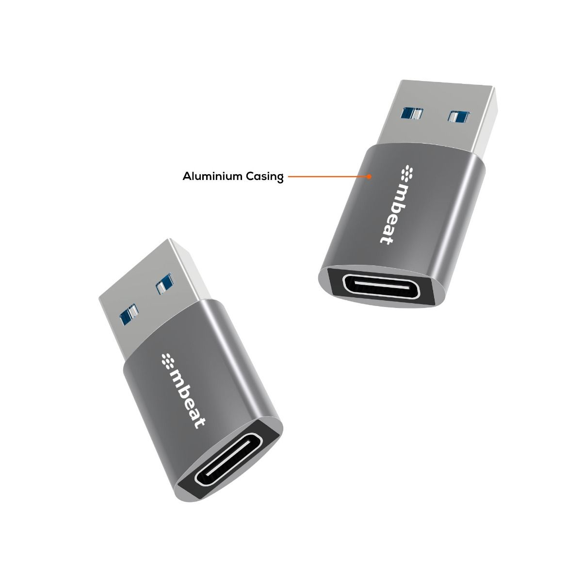 mbeat Elite USB 3.0 Male to USB-C Female Adapter - Space Grey