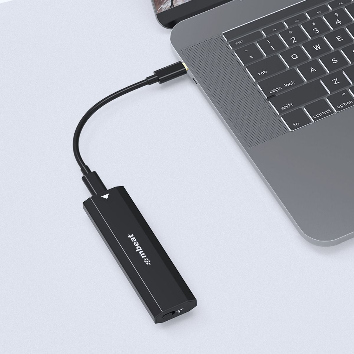 mbeat Elite USB-C to M.2 SSD Enclosure M-Key, B+M Key - Matte Black
