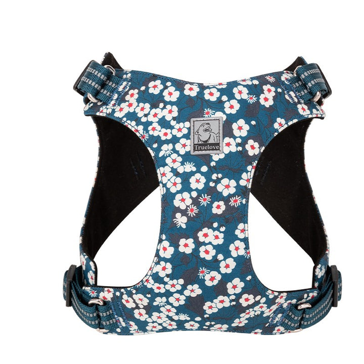 Lightweight Floral Dog Harness, Reflective, Small