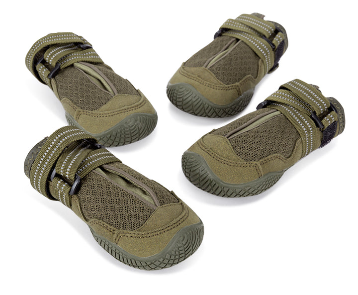 Weatherproof Army Green Dog Shoes, Adjustable Size 2