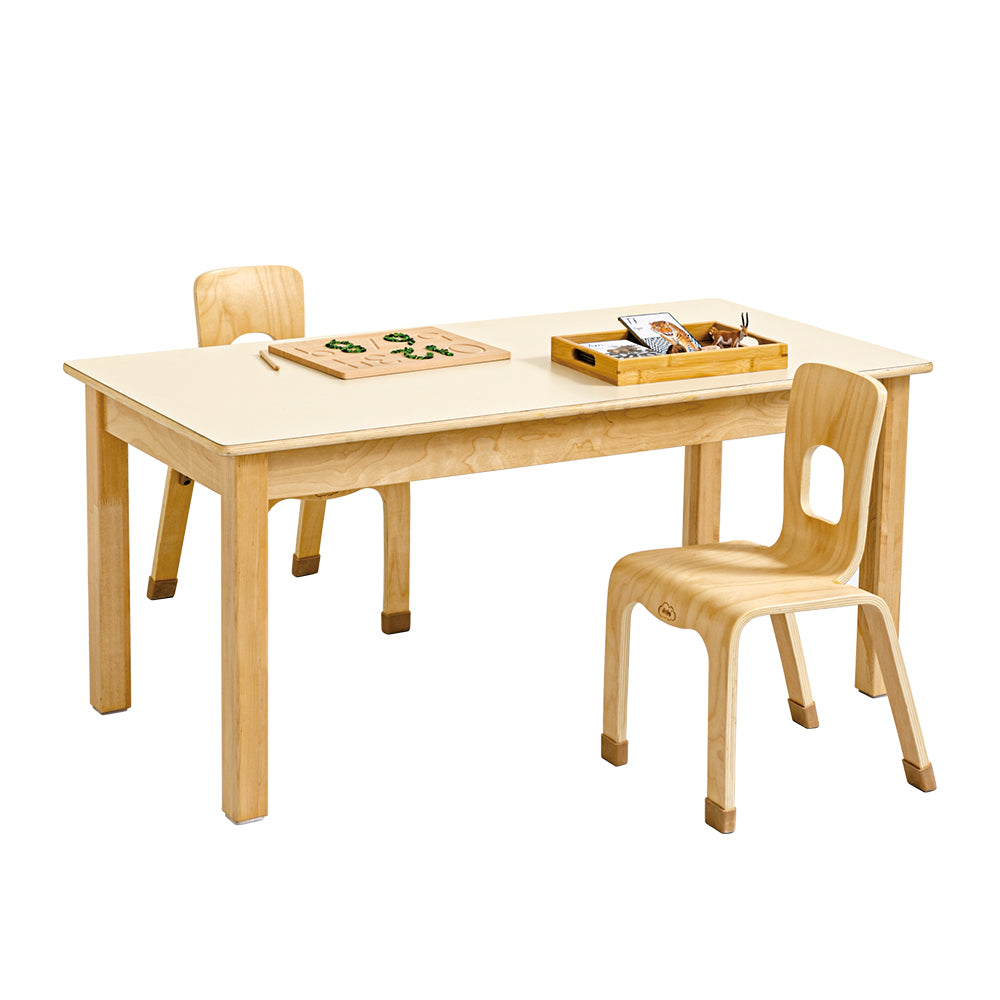 Jooyes Kids Birch and White Rectangular Table - H58cm