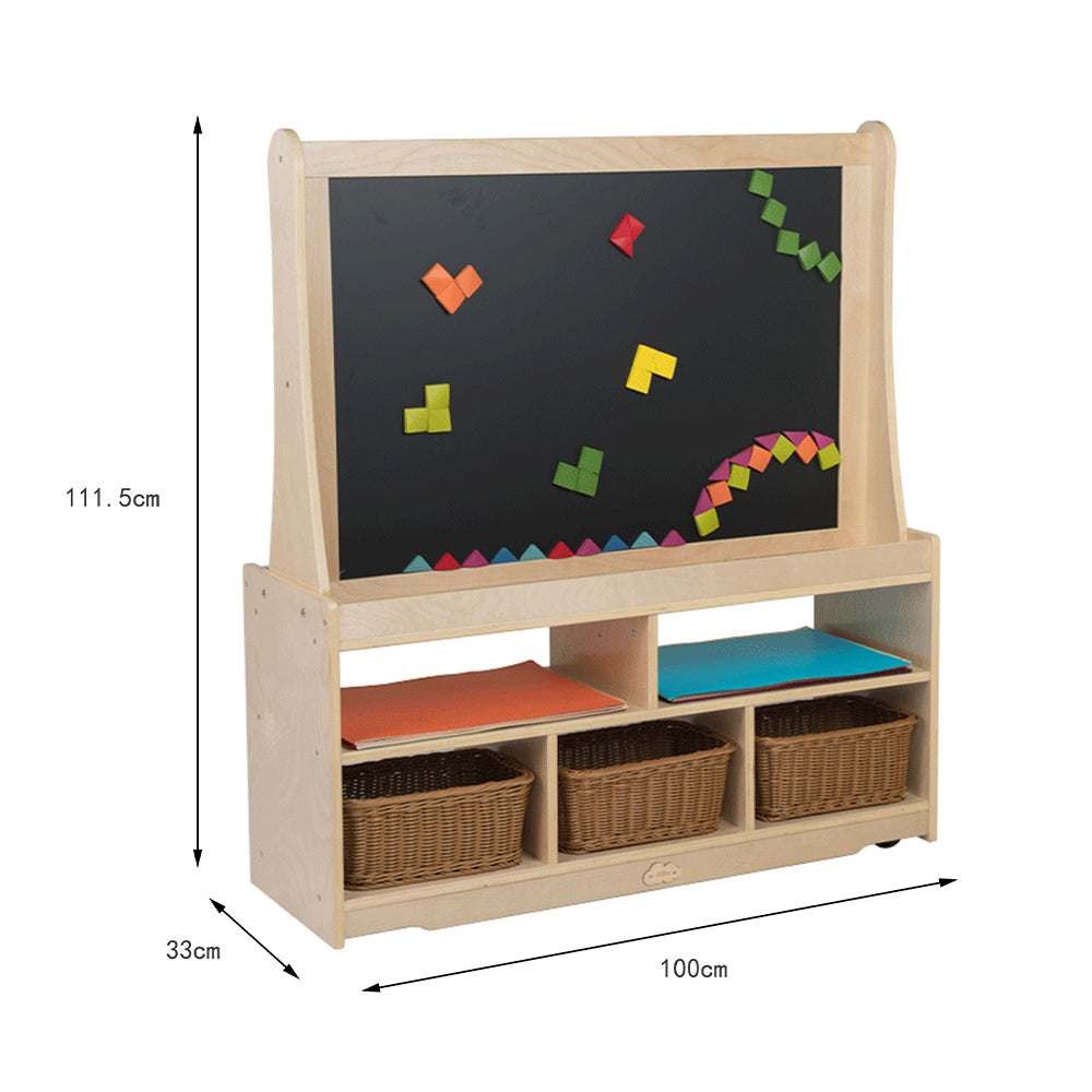 Jooyes Kids Magnetic Standing Easel White and Black Board