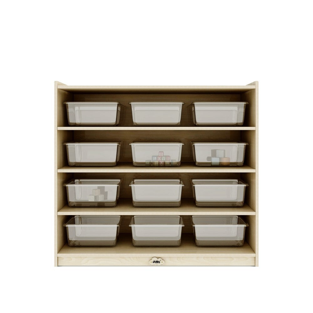 Jooyes Kids 4 Shelf Wooden Bookcase Organiser Storage - H91cm