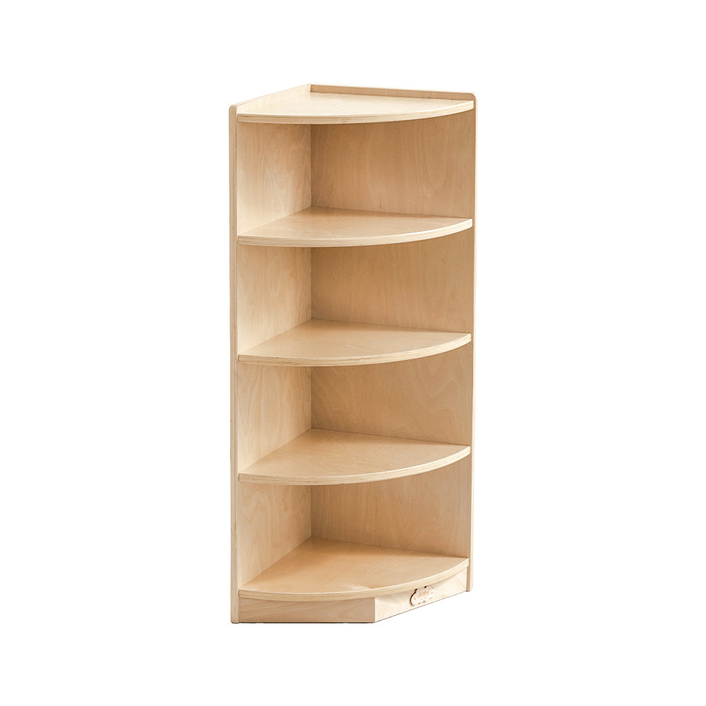 Jooyes Kids 4 Tier Corner Shelf Wooden Storage Cabinet