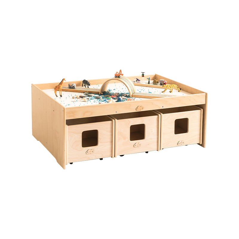 Jooyes Kids Wooden Activity Table With Storage Box