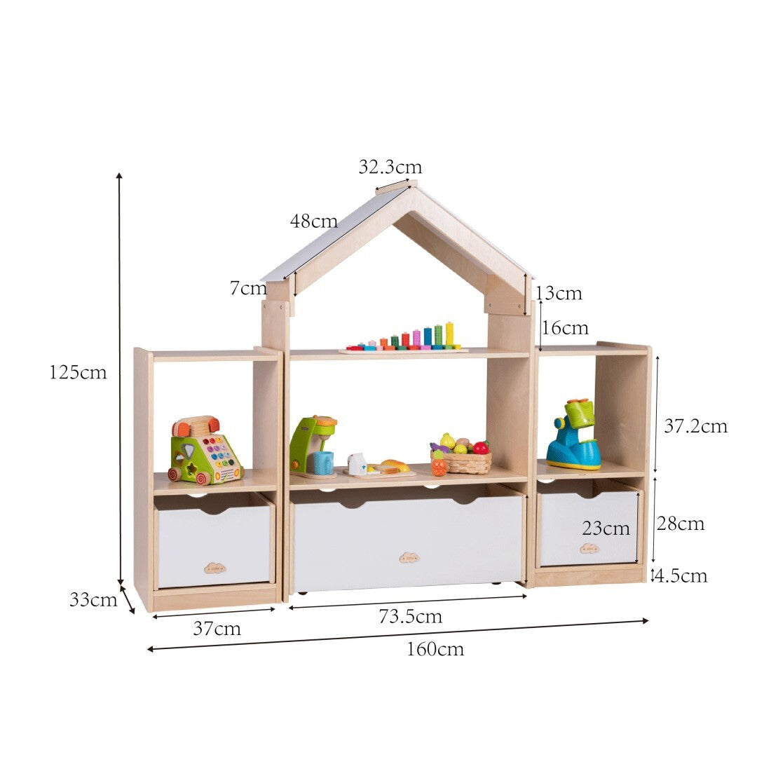 Jooyes Kids Room Divider Bookcase Display Unit With Drawer