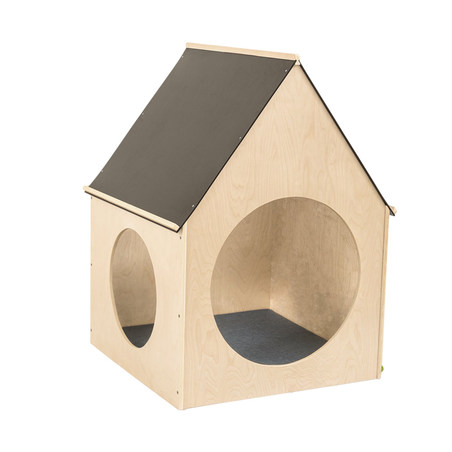 Jooyes Kids Wooden Cubby House Playhouse With  Blackboard Roof