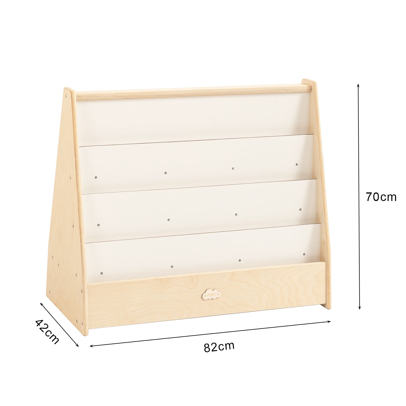 Jooyes Kids 4 Tier Wooden Display Bookcase With White Board And Storage