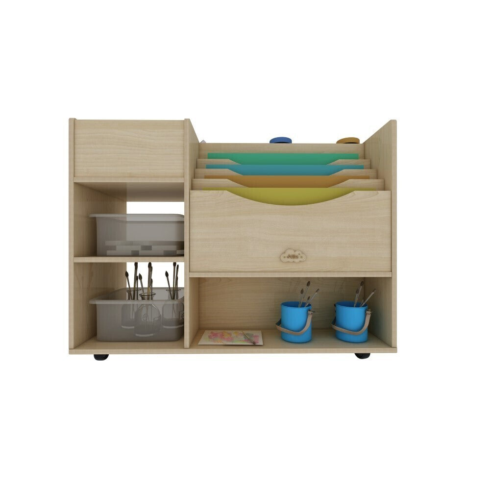 Jooyes Wooden Art Craft Material Storage Cabinet Trolley