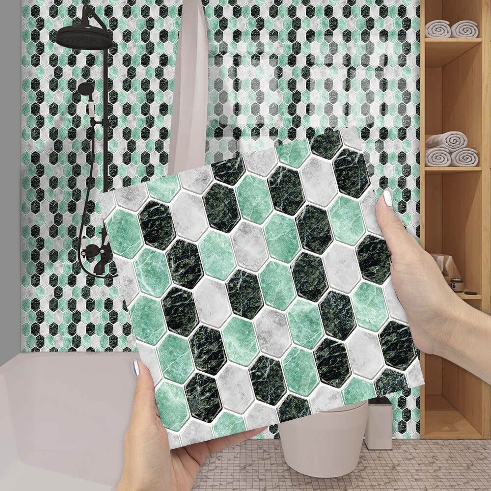 Easy Peel & Stick 3D Epoxy Tile Stickers, Heat Resistant, 10 pcs