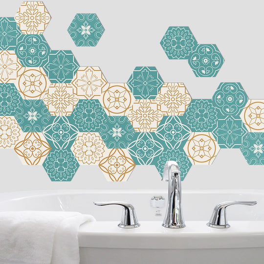 Multi-Colour Hexagon Tile Set 10PCS, Waterproof, Oil-proof Decals