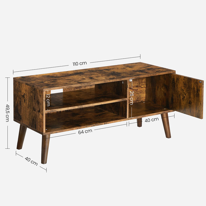 Industrial Wooden Look TV Stand, Storage Shelves & Cabinet