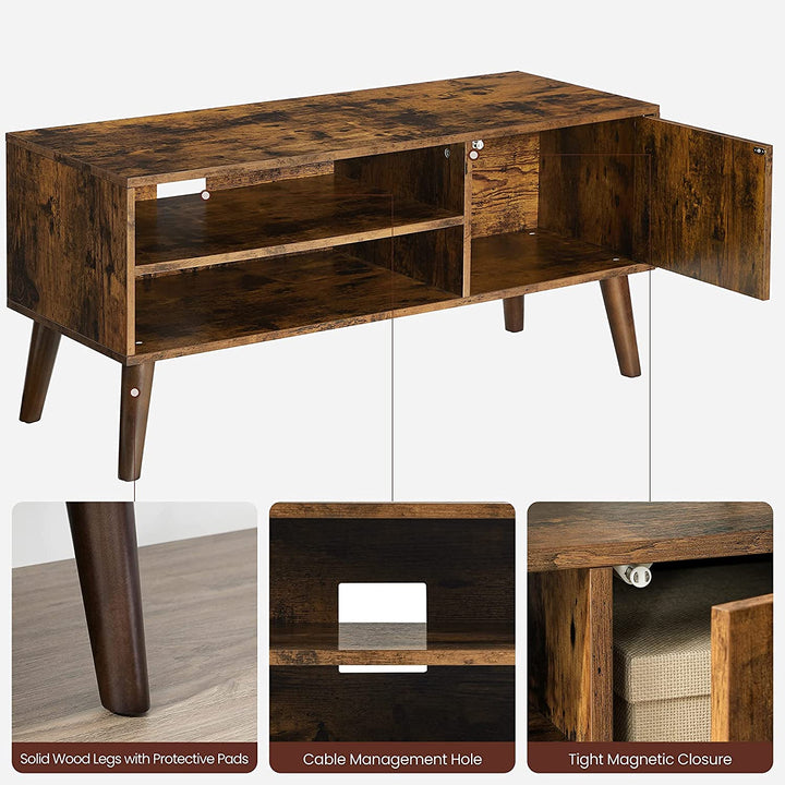 Industrial Wooden Look TV Stand, Storage Shelves & Cabinet