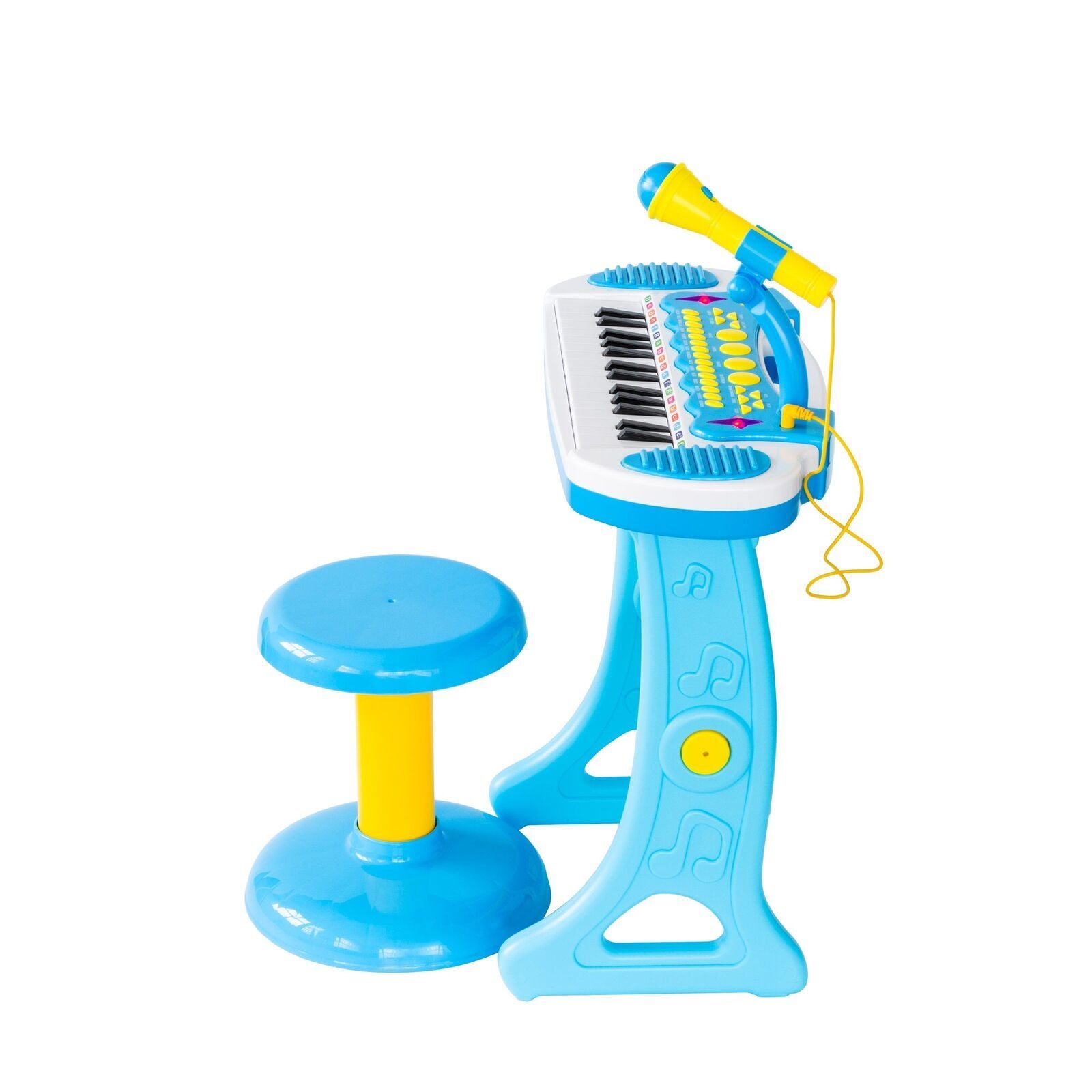 Children's Electronic Keyboard with Stand Blue Musical Instrument Toy