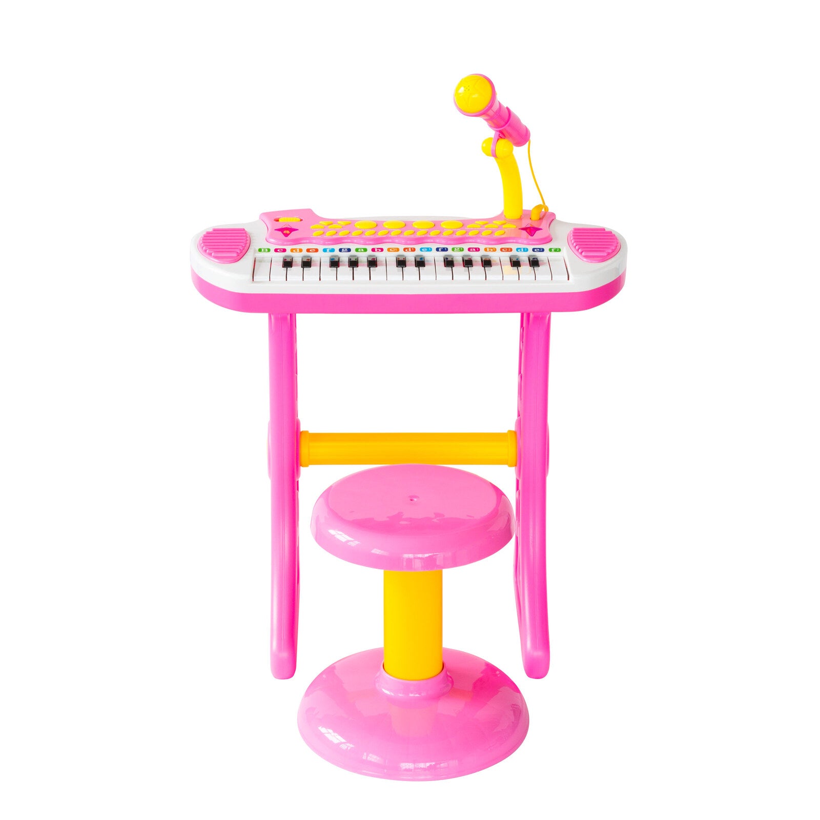Children's Electronic Keyboard with Stand Pink Musical Instrument Toy