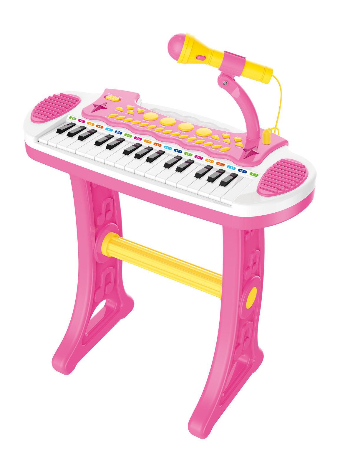 Children's Electronic Keyboard with Stand Pink Musical Instrument Toy