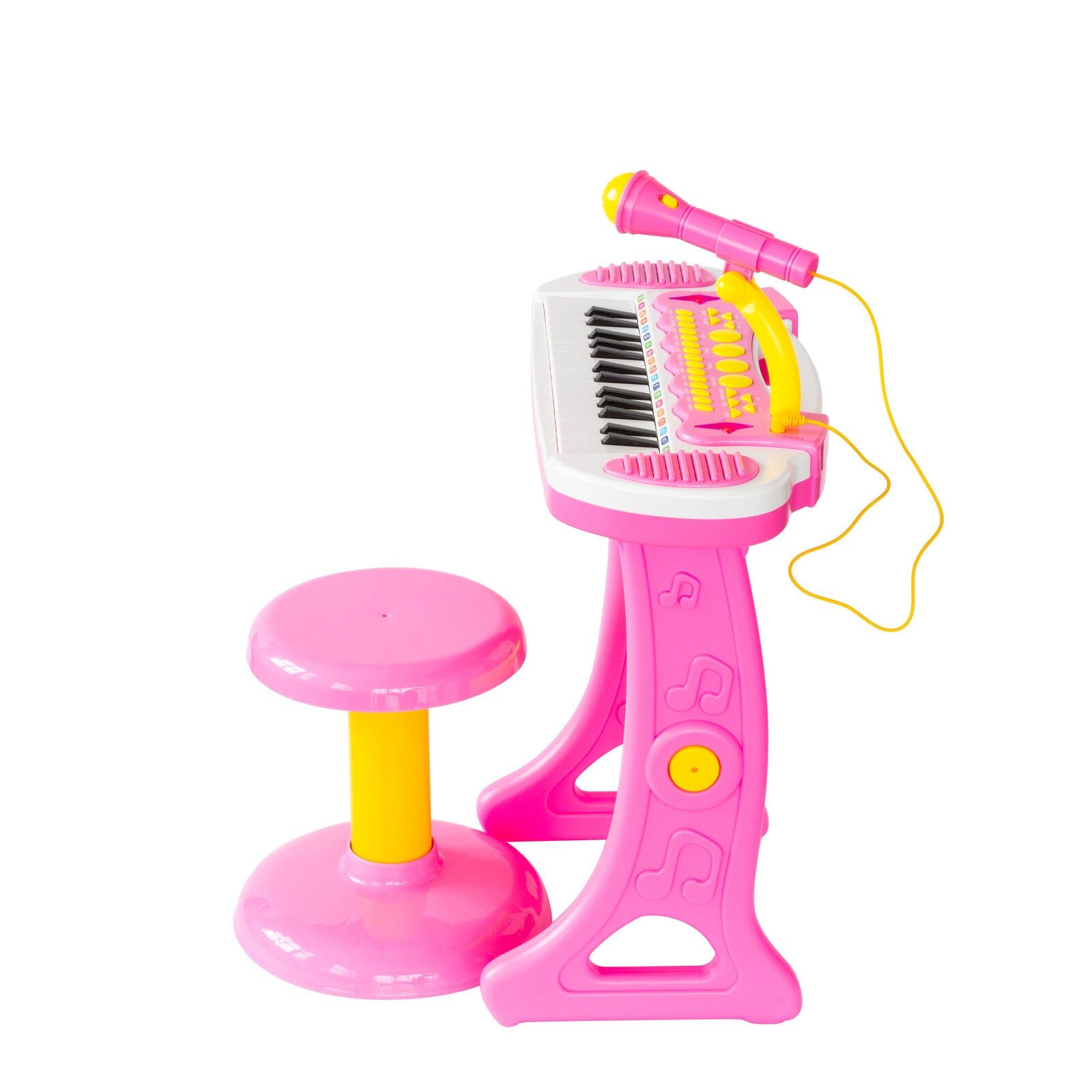 Children's Electronic Keyboard with Stand Pink Musical Instrument Toy