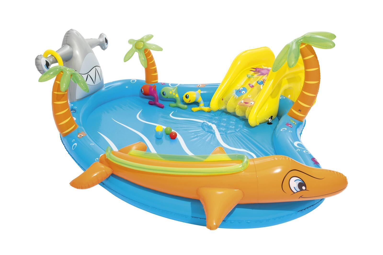 Inflatable Sea Life Water Fun Park Pool 273L with Slide