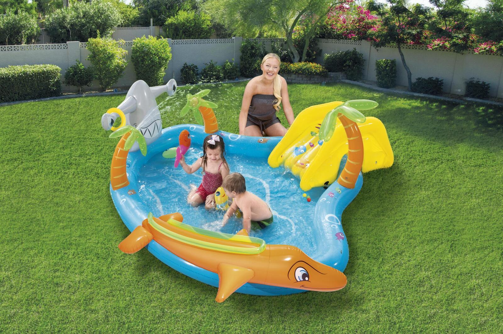 Inflatable Sea Life Water Fun Park Pool 273L with Slide