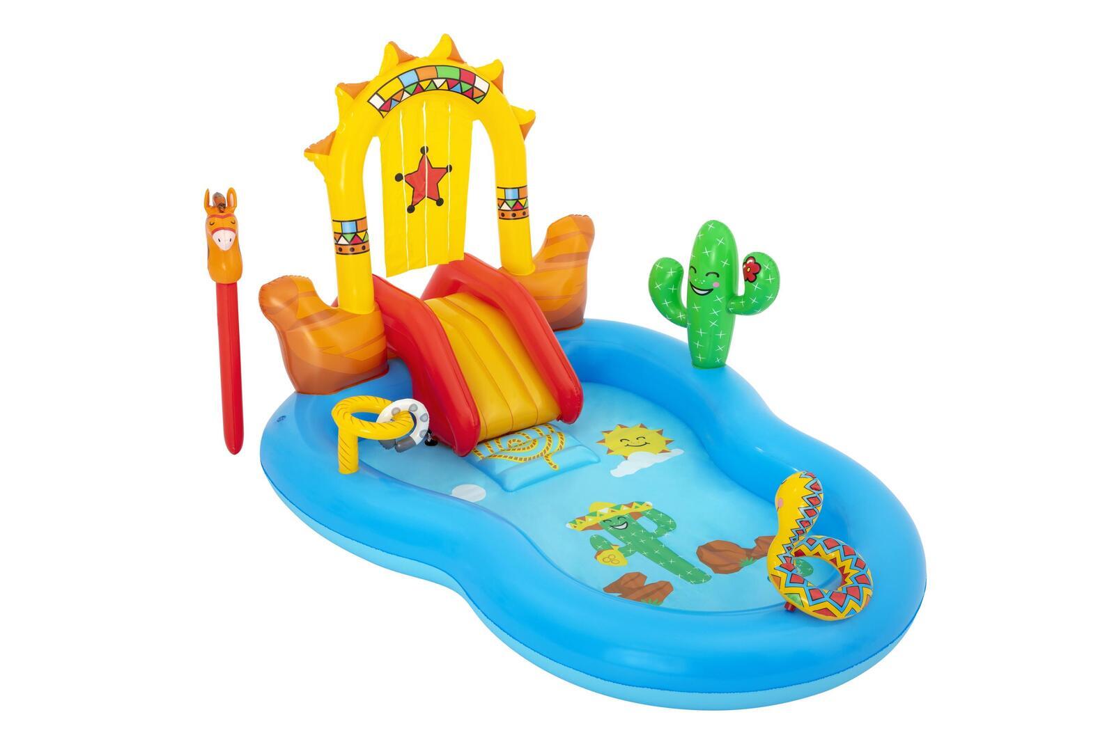 Inflatable Wild West Kids Play Pool with Slide & Sprayer - Bestway