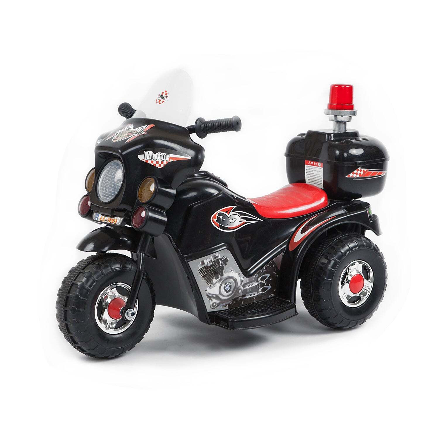 Rechargeable 6V Kids Ride-on Motorcycle, Ages 3-7, Black