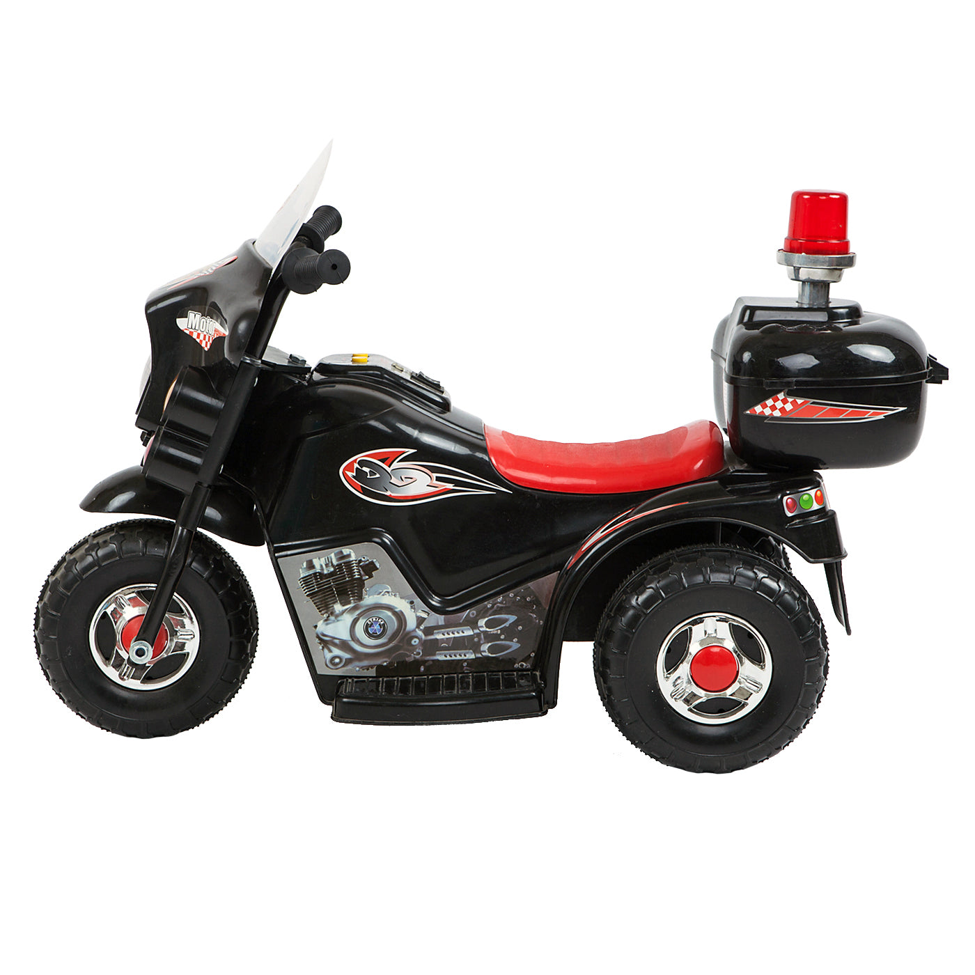 Rechargeable 6V Kids Ride-on Motorcycle, Ages 3-7, Black