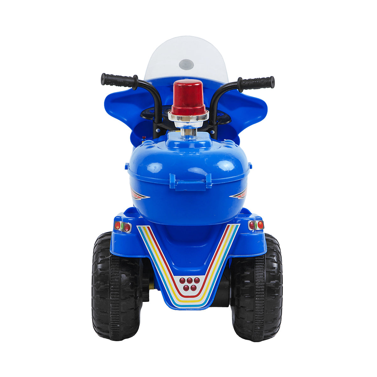 Rechargeable Kids Ride-on Motorcycle - 6V with Lights, Black/Red/Blue