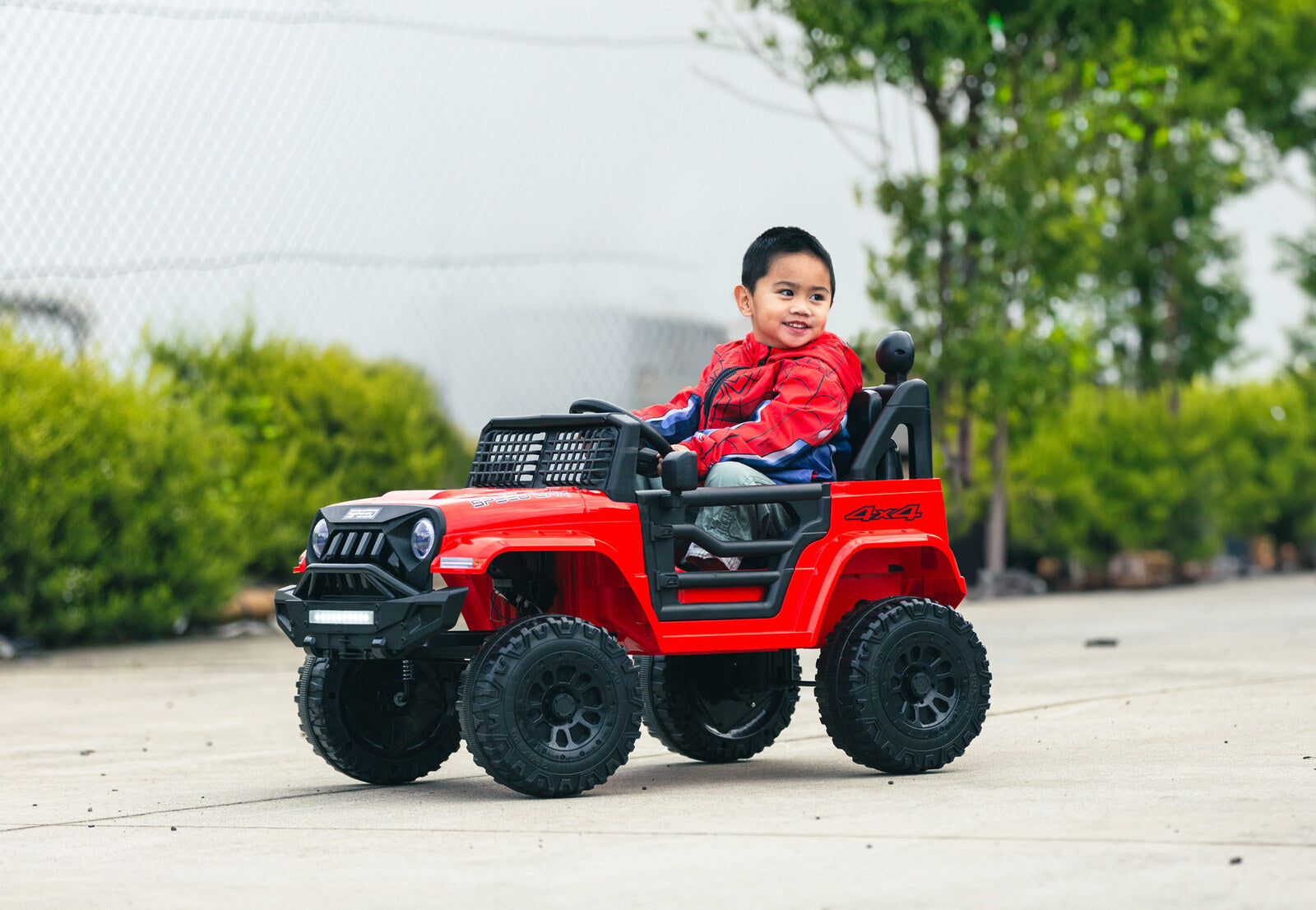 Jeep Inspired Remote Controlled Ride-on Electric Car Red