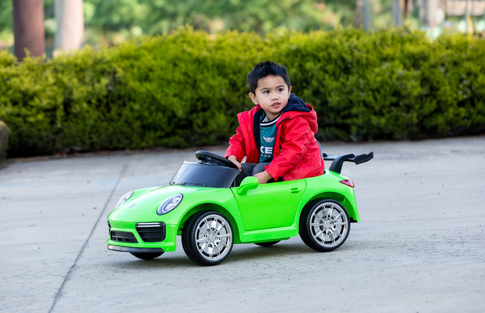 Porsche-inspired Design Ride-on Green Electric Car with Parental Remote Control