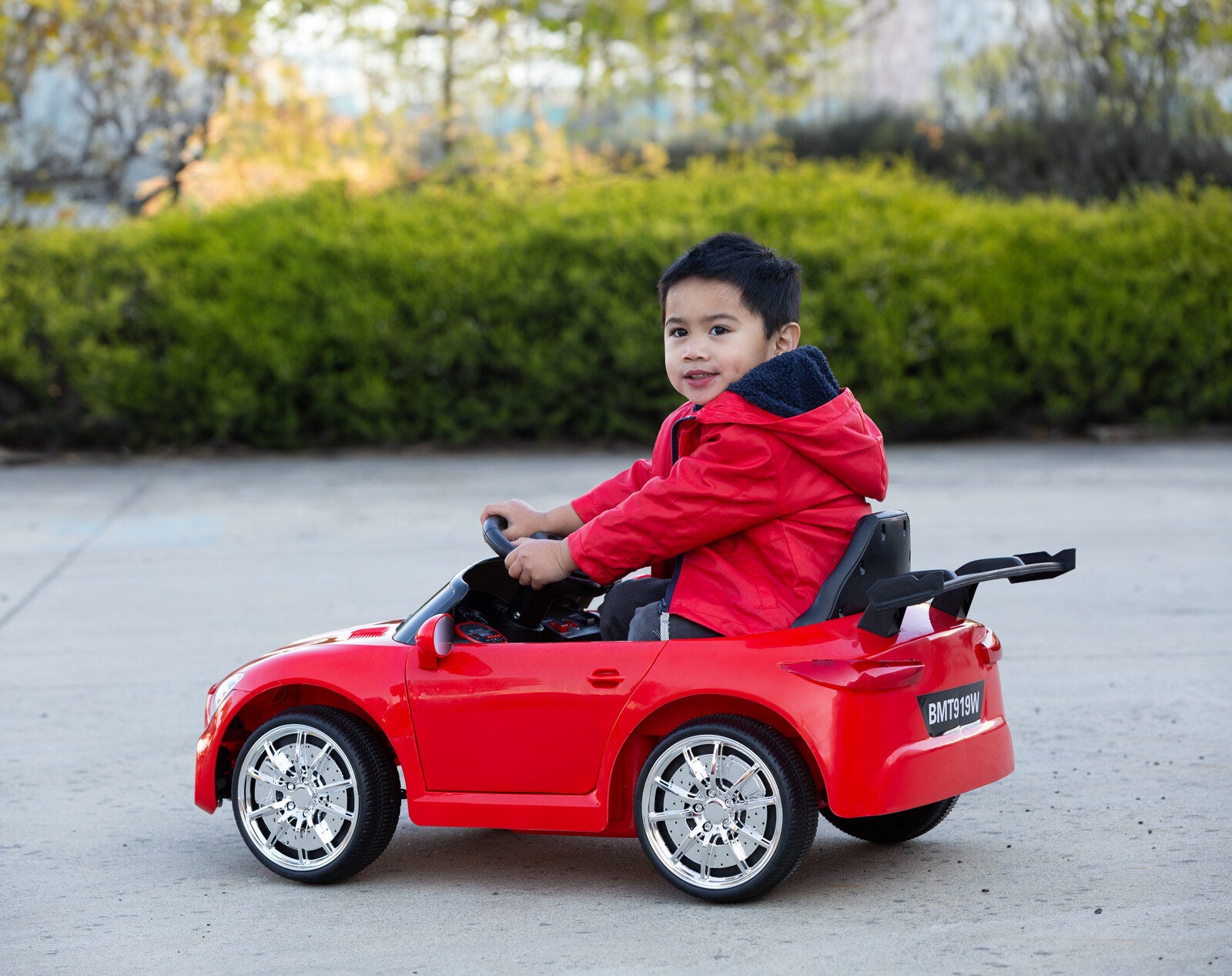 Mercedes-inspired Design Ride-on Red Electric Car with Parental Remote Control