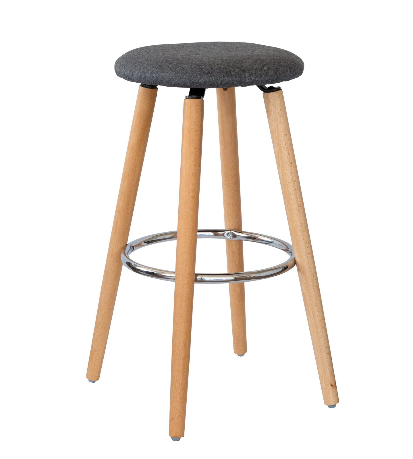 2 Cotton/Steel Modern Padded Barstools Grey/Wood
