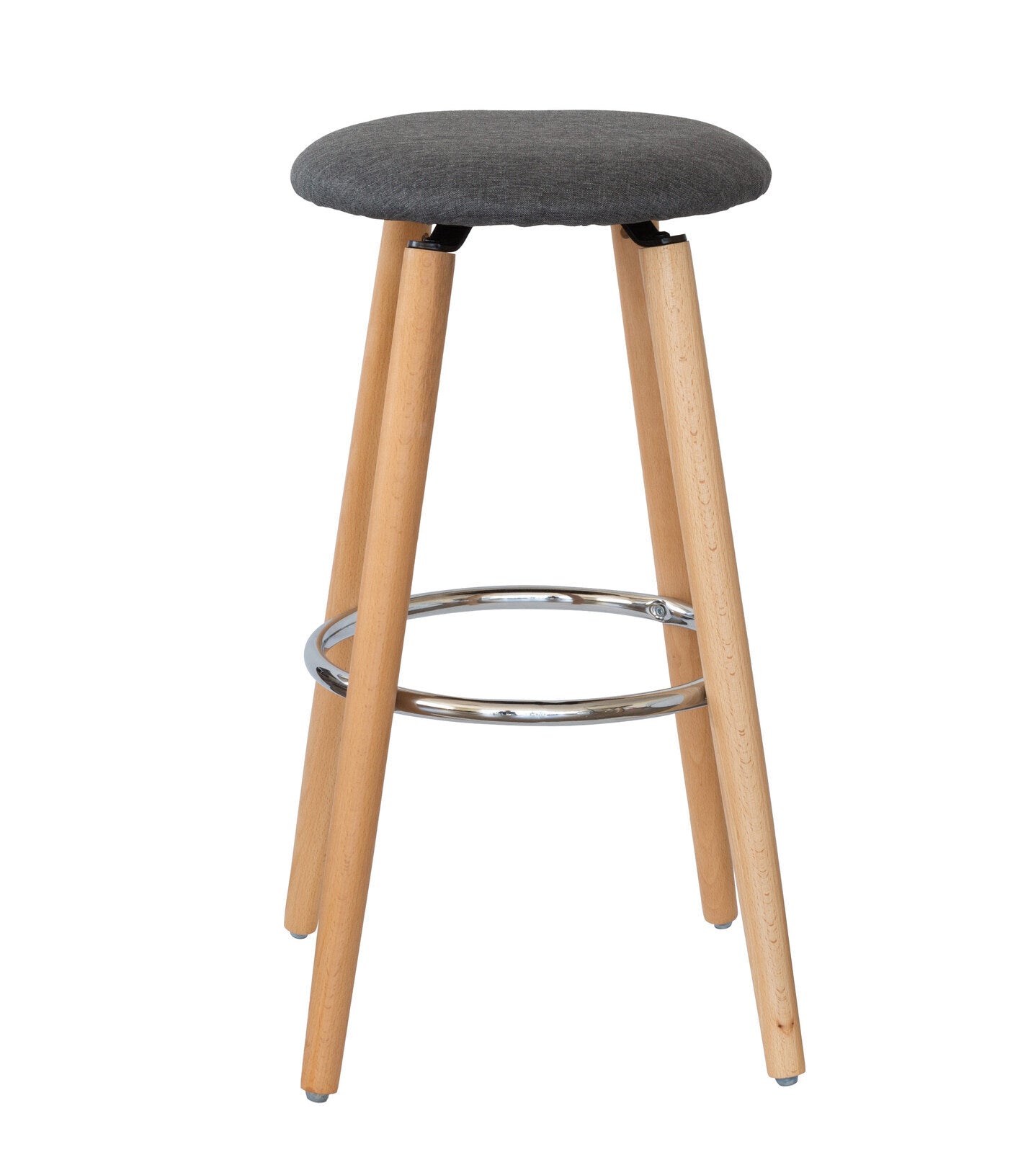 2 Cotton/Steel Modern Padded Barstools Grey/Wood