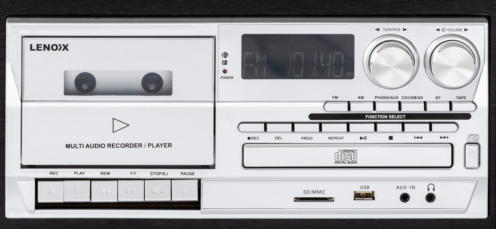 Audio Home Entertainment System Black Turntable, CDs, Vinyl, Wireless Streaming & More