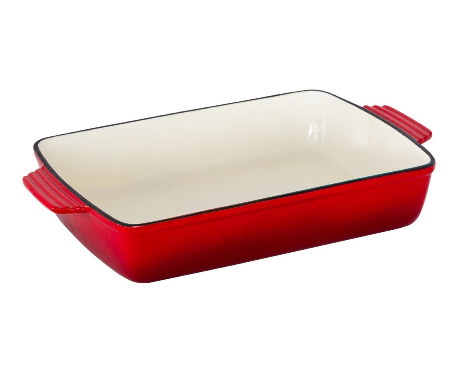 Enamelled Cast Iron 38.5x23cm Rectangular Roaster 3.4L - Red