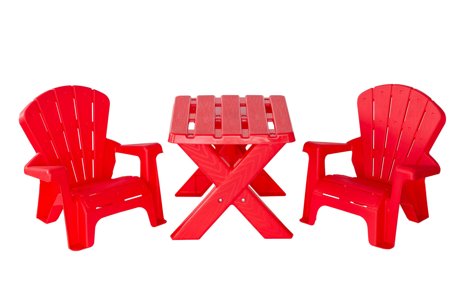 Durable 3pc Kids Table & Chairs Set, Easy Clean - Red
