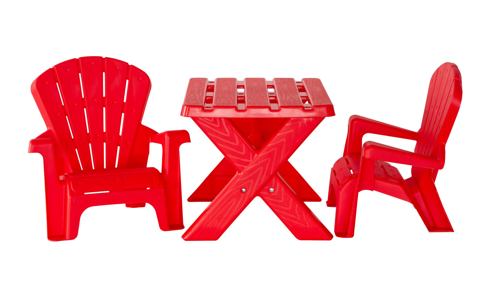 Durable 3pc Kids Table & Chairs Set, Easy Clean - Red