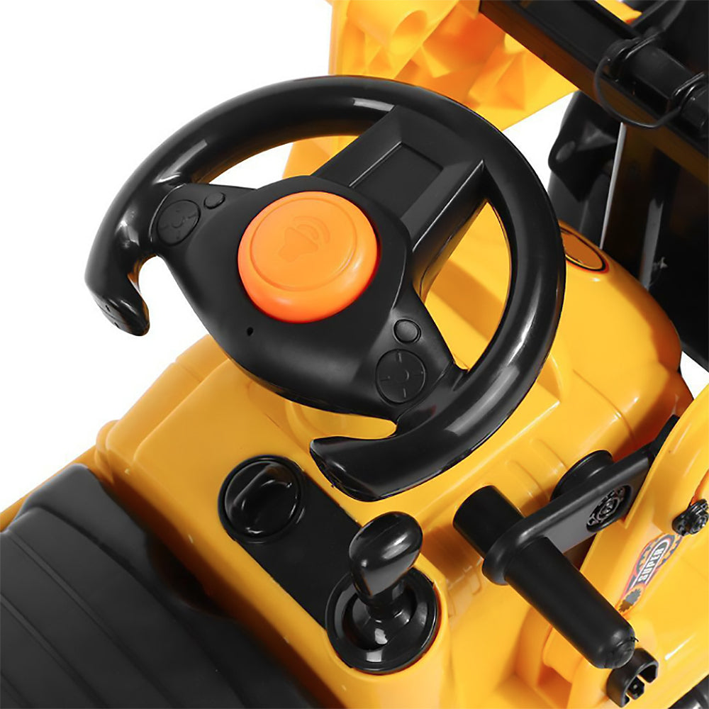 Ride-on Children's Digger Yellow w/ Interactive Gear Stick & Scoop