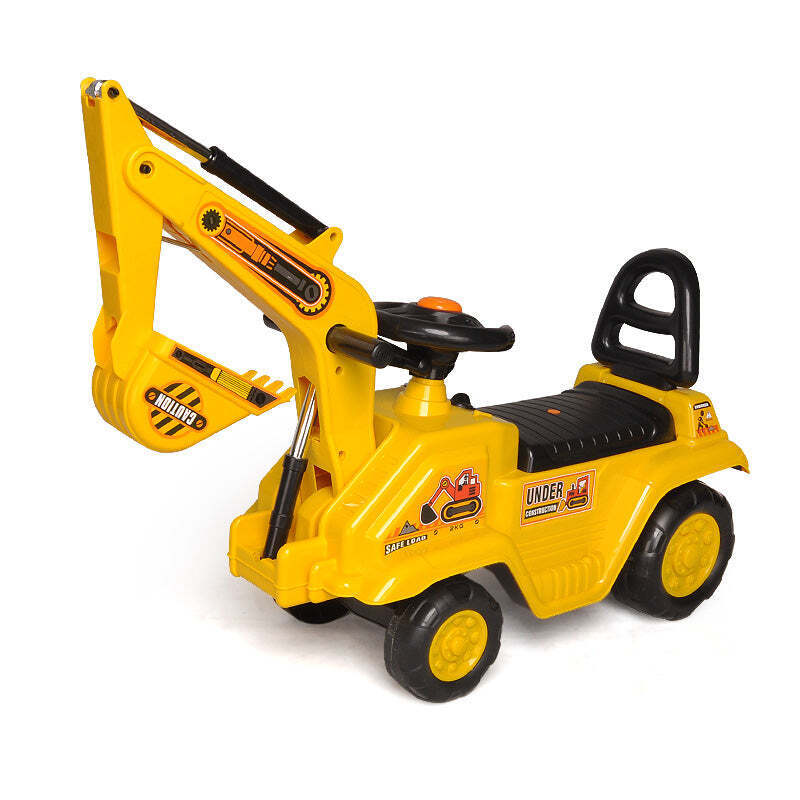 Ride-on Children's Excavator Yellow w/ Dual Operation Levers to Scoop