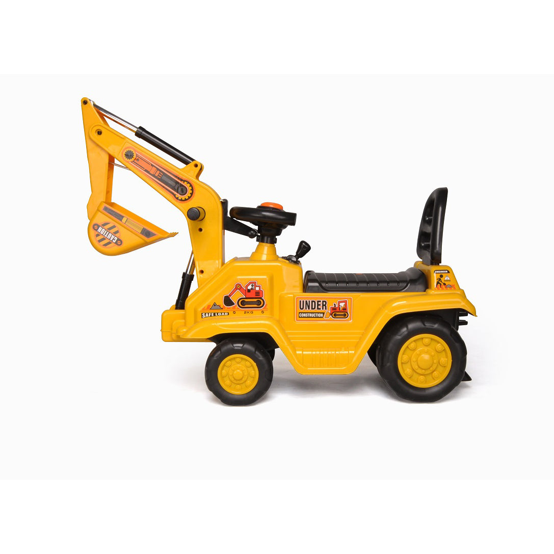 Ride-on Children's Excavator Yellow w/ Dual Operation Levers to Scoop