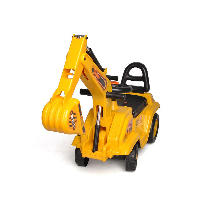 Ride-on Children's Excavator Yellow w/ Dual Operation Levers to Scoop