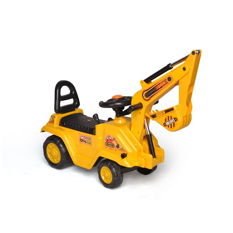 Ride-on Children's Excavator Yellow w/ Dual Operation Levers to Scoop
