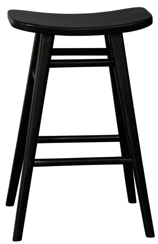Aria Oval Solid Timber Counter Stool Black