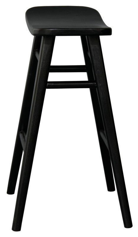 Aria Oval Solid Timber Counter Stool Black
