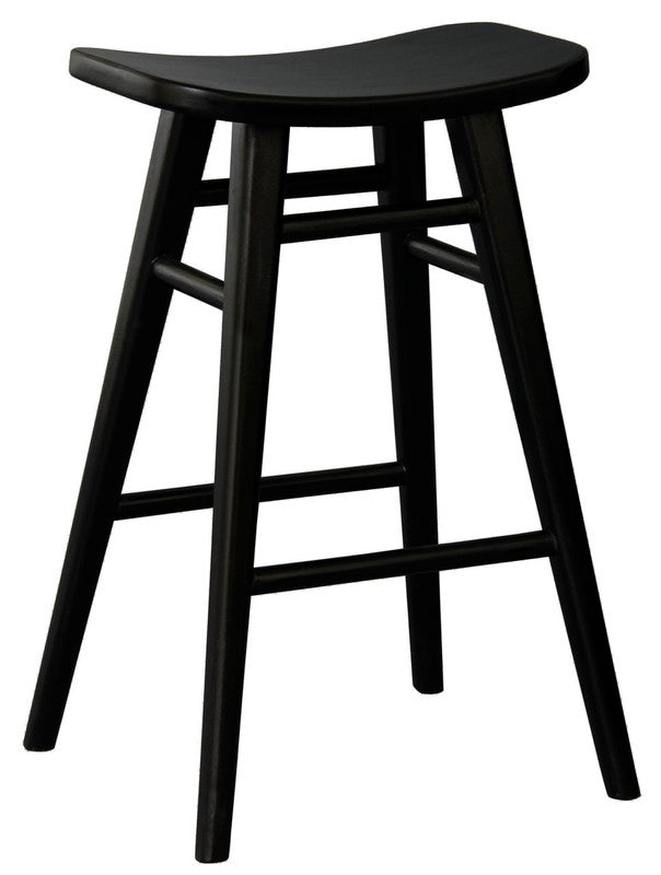 Aria Oval Solid Timber Counter Stool Black