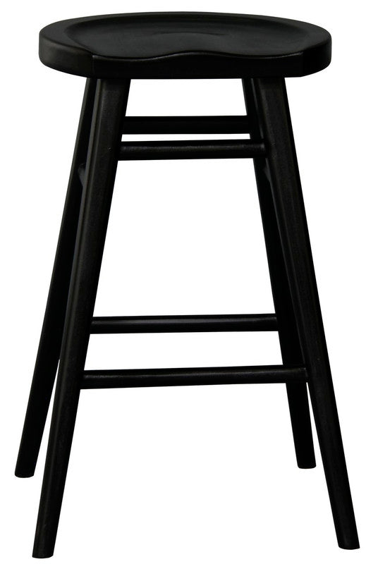 Scandinavian Timber Kitchen Counter Stool Black