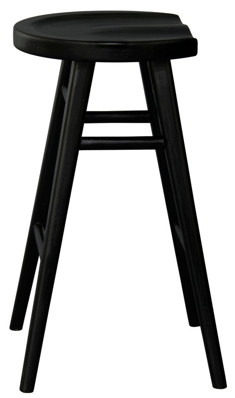 Scandinavian Timber Kitchen Counter Stool Black