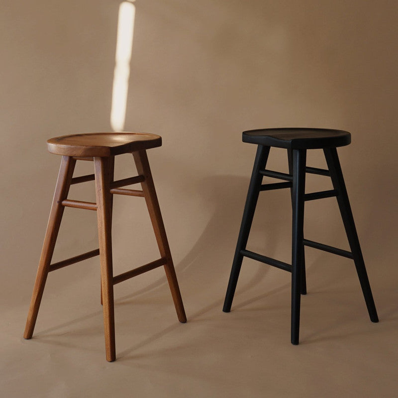 Scandinavian Timber Kitchen Counter Stool Black