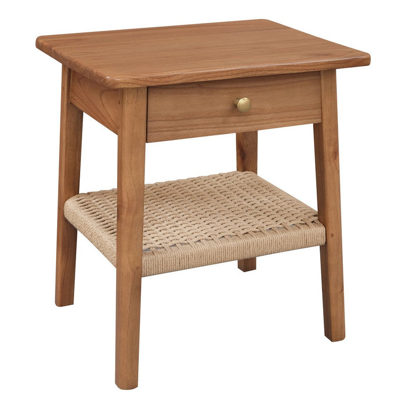 Kelly 1-Drawer Bedside Table Almond